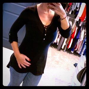 Black button Tee